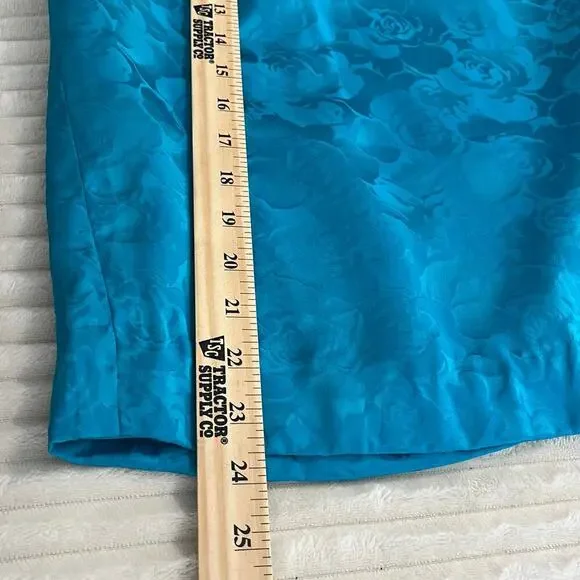 VTG 80s ADRIANNA PAPELL Women Skirt/Jackets Set Floral Long Sleeve Silk 12P Blue - Picture 10 of 14